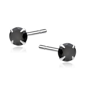 Cercei argint cu pietre negre 5 mm DiAmanti 1CO5ER_B-DIA (Argint 925‰ 0,75 g.)